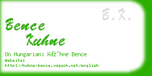 bence kuhne business card